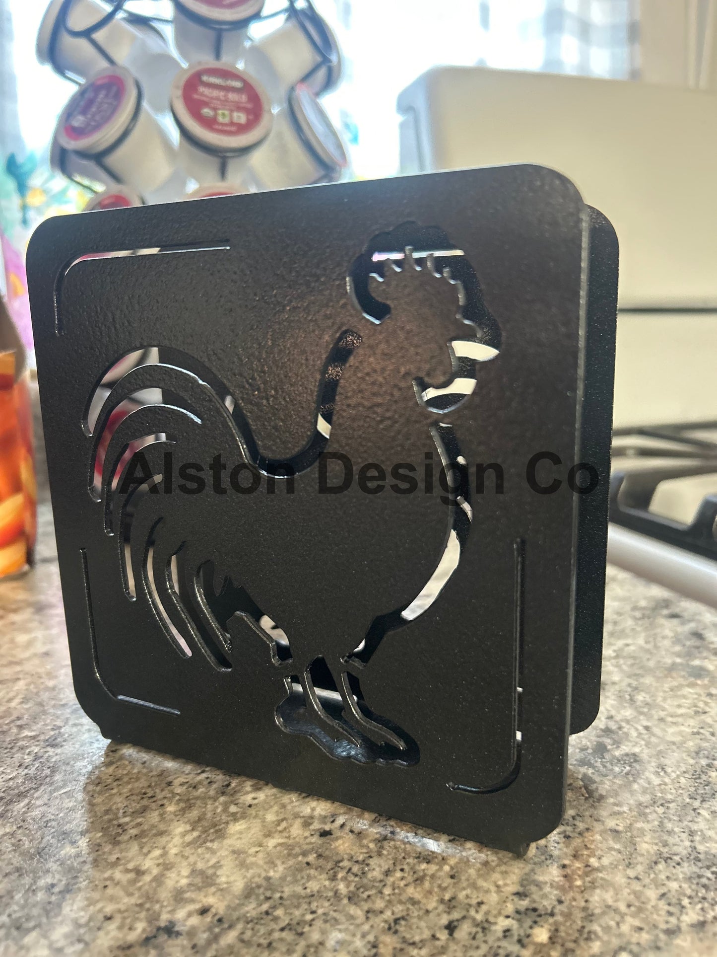 Rooster Napkin Holder – Rustic Metal Farmhouse Kitchen Decor