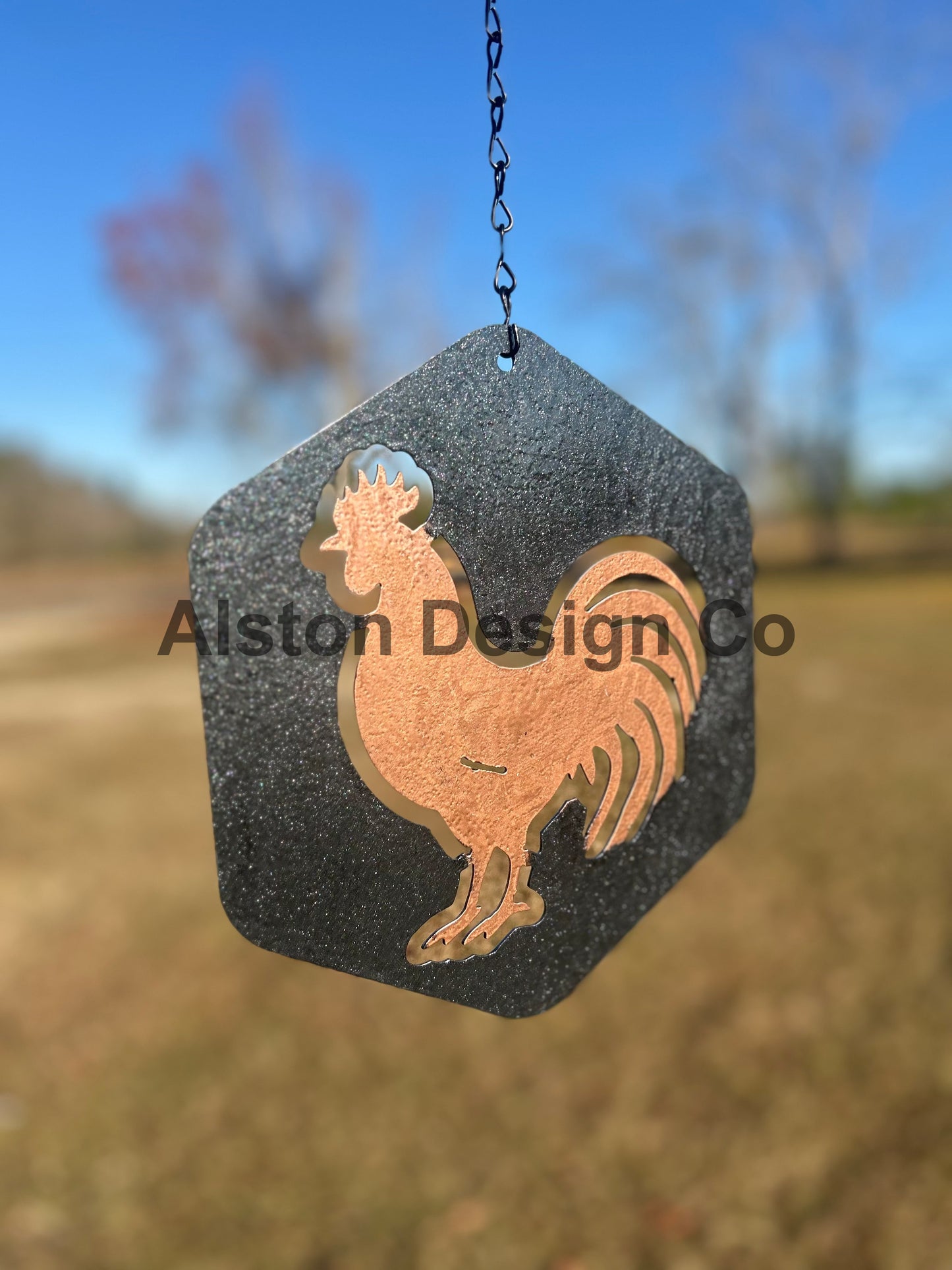 Rooster Garden Spinner – Handmade Metal Yard Art