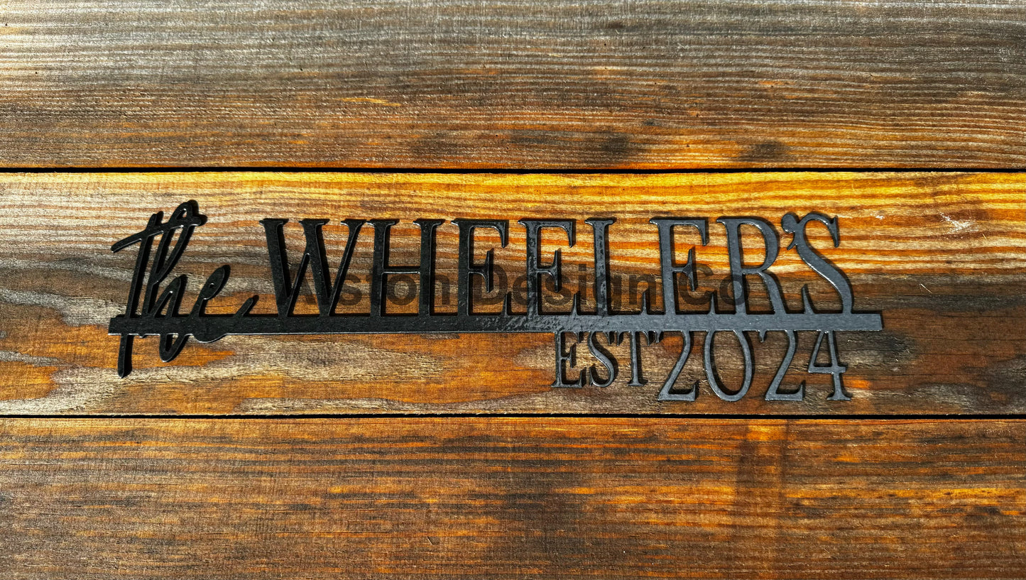 Custom Name and Date Sign – Personalized Metal Name Decor