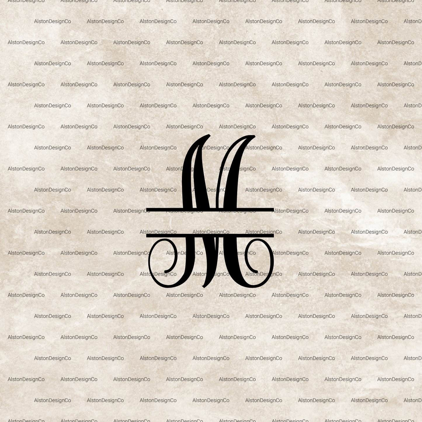 Split Letter monogram name signs