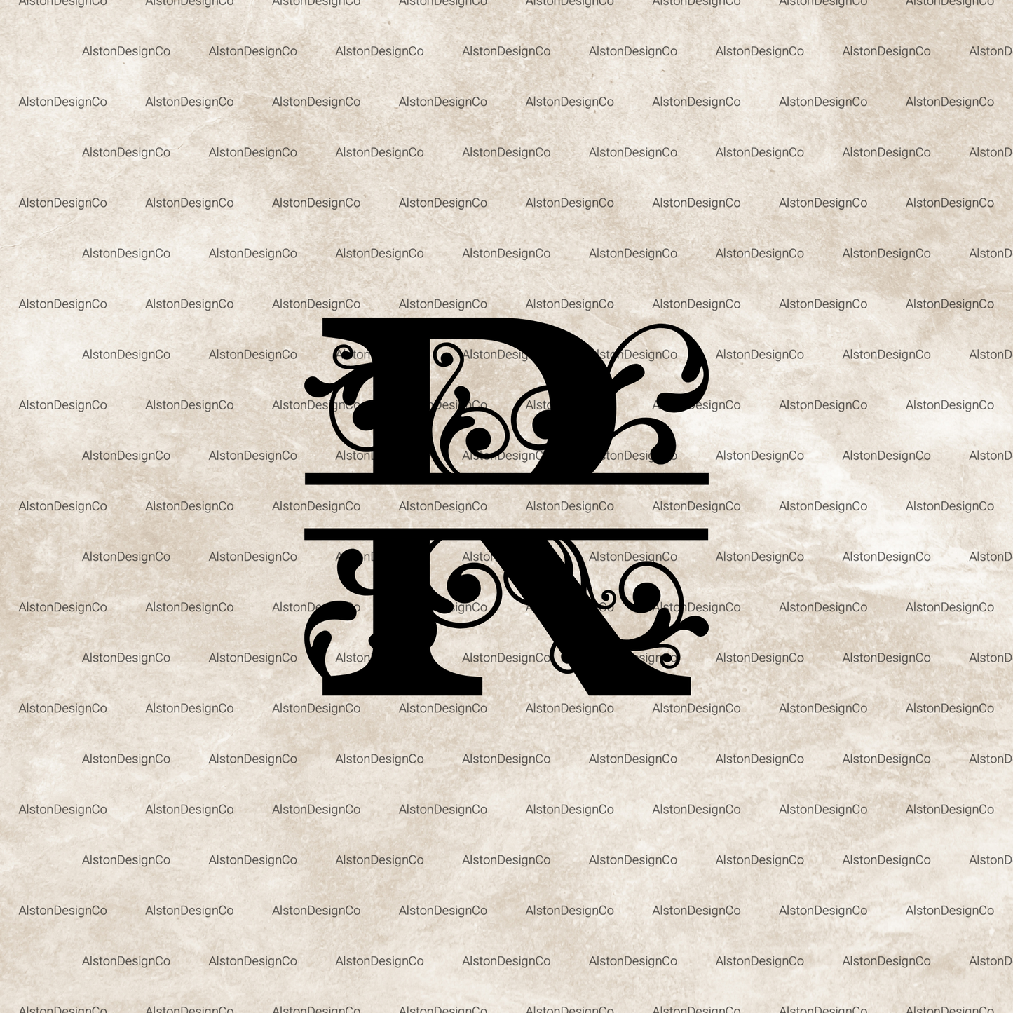 Split Letter monogram name signs