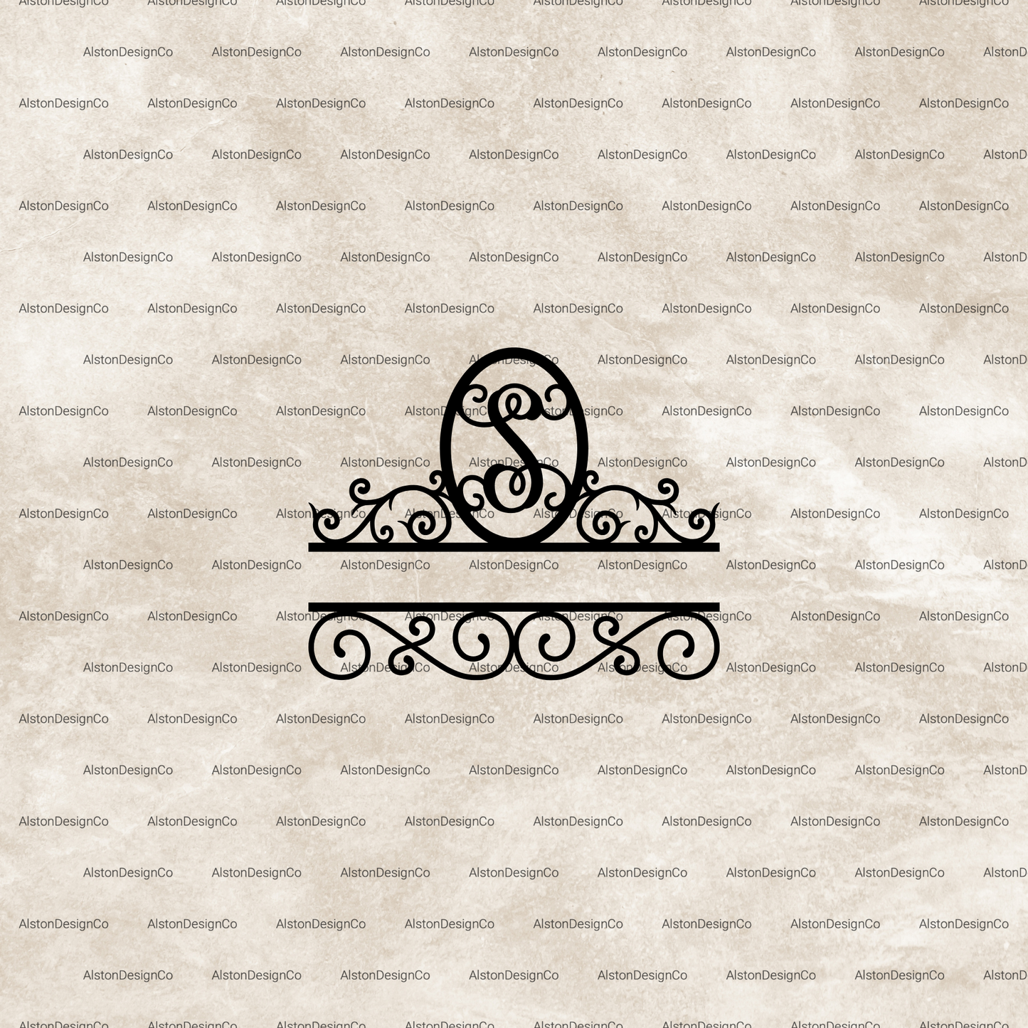 Split Letter monogram name signs