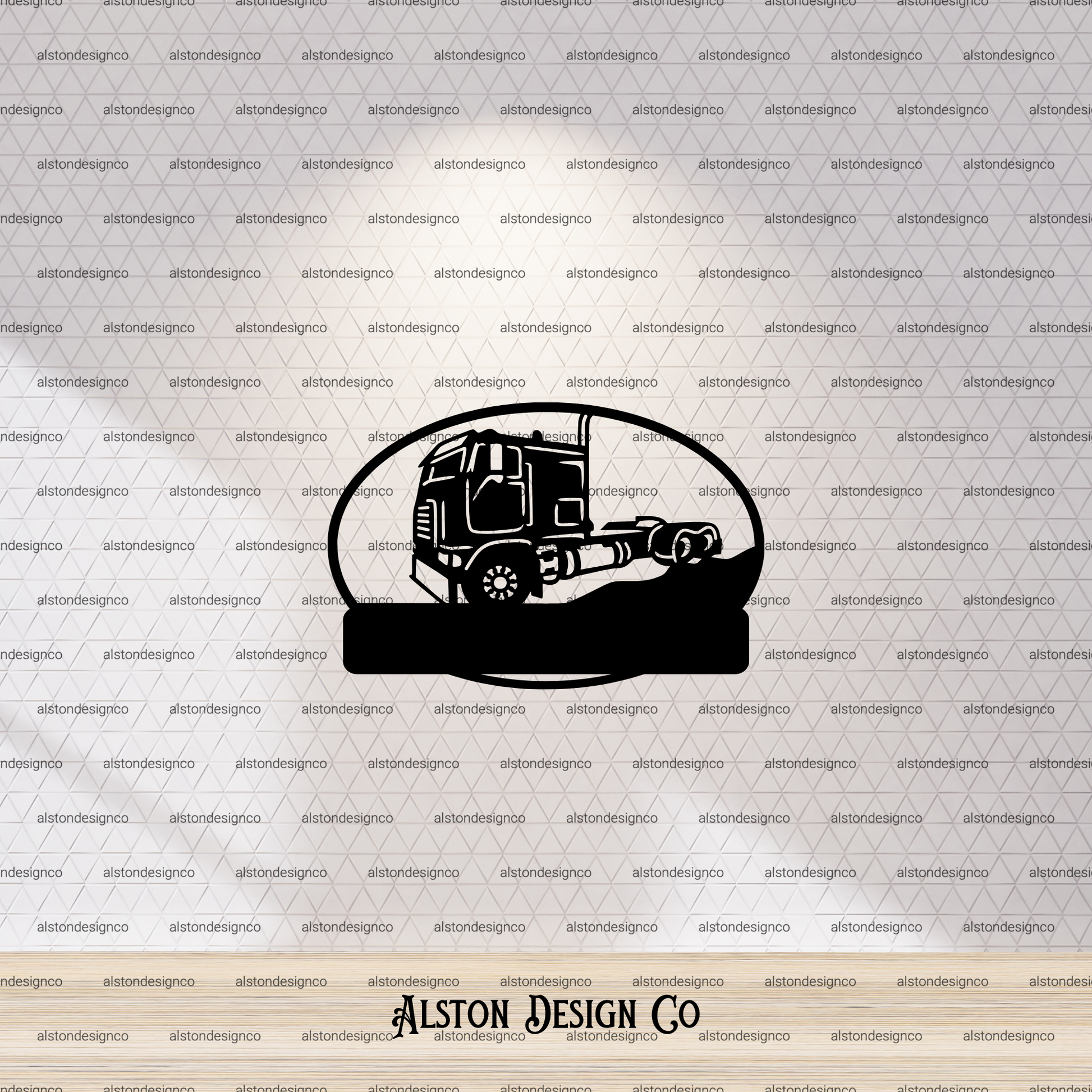 Cab over semi truck add your name or welcome