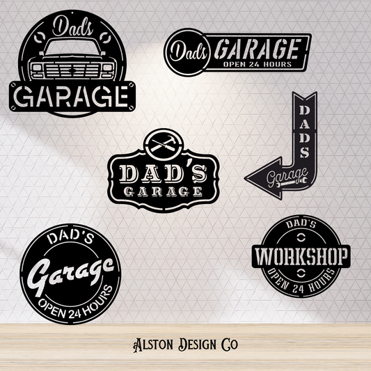 Dads garage sign options