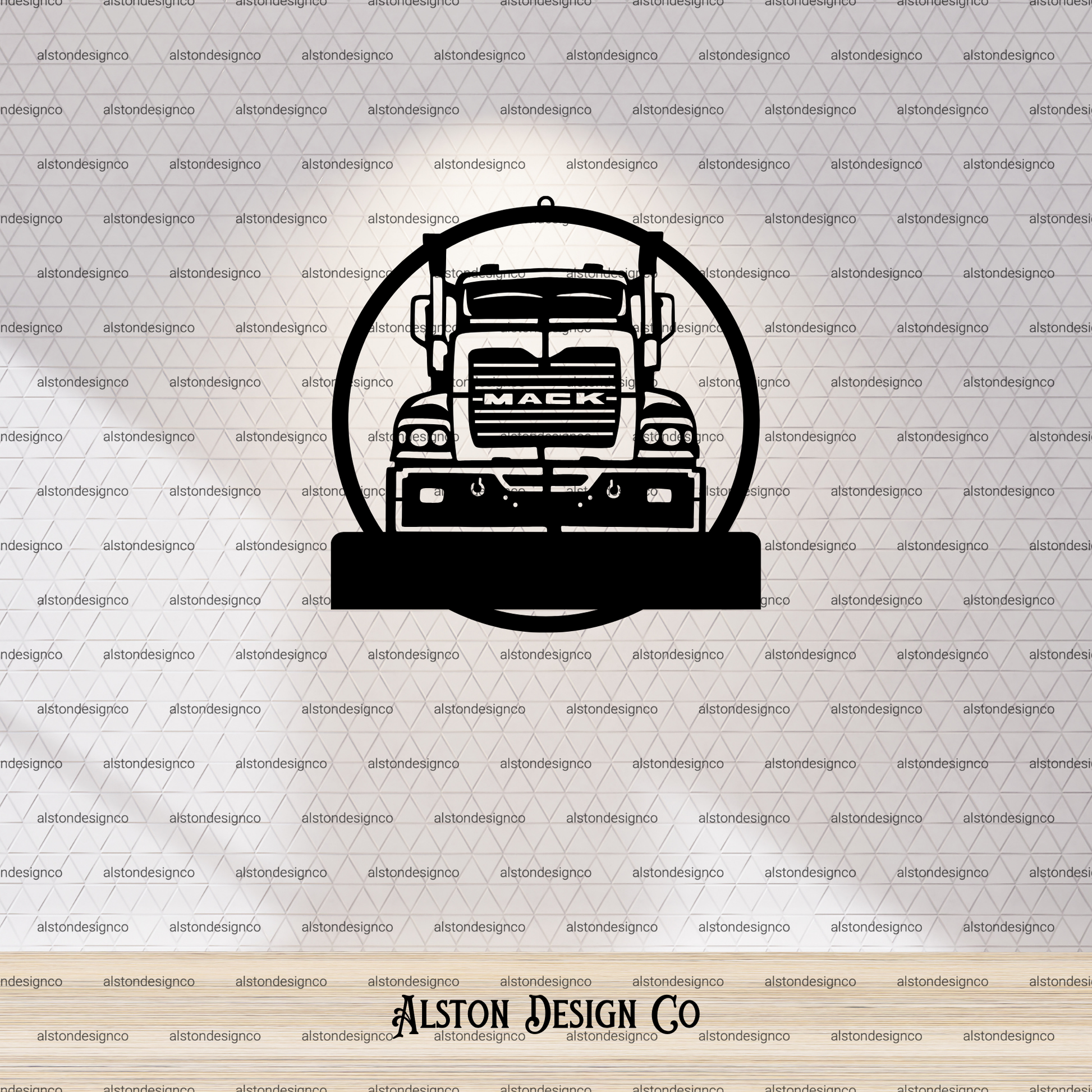 Mack front of truck sign add your name or welcome 
