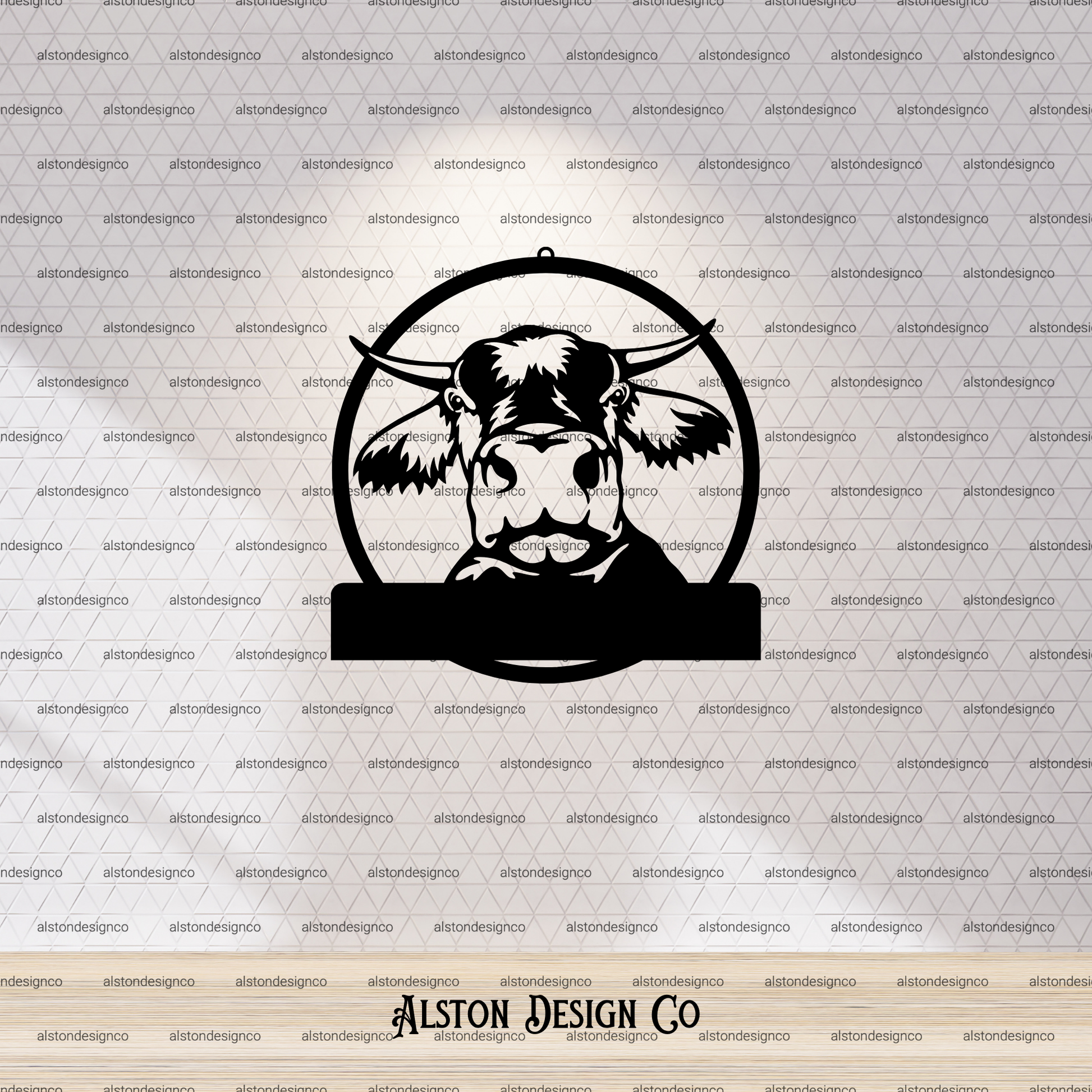 Cow face looking at you sign add your name or welcome 